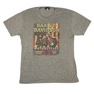 Harley-Davidson Yuba City California Graphic T-Shirt Mens Large Gray Tri-Blend